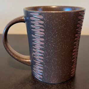 Vintage Pfaltzgraff MATIKA SHALE Incised Stoneware Mug in Brown w/Speckles
